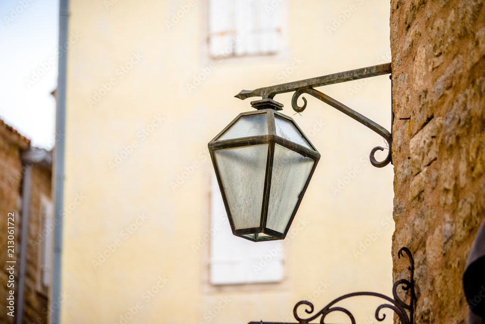 night lamp in the old town of Budva 