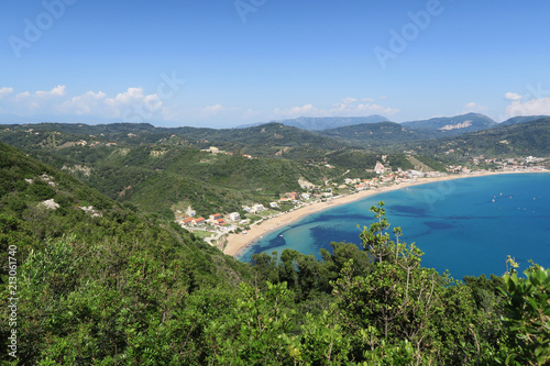 Coastline from village Afionas at Corfu Island (Greece). looking down to the bay of Ag. Georgios Armenadon.