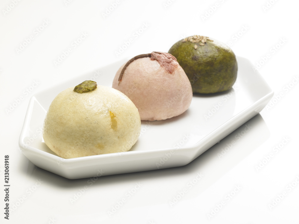 custom made wallpaper toronto digitalSakura Manju, Kusa Manju, Yuzu Manju, sweet food dessert of rice, a traditional Japanese recipe