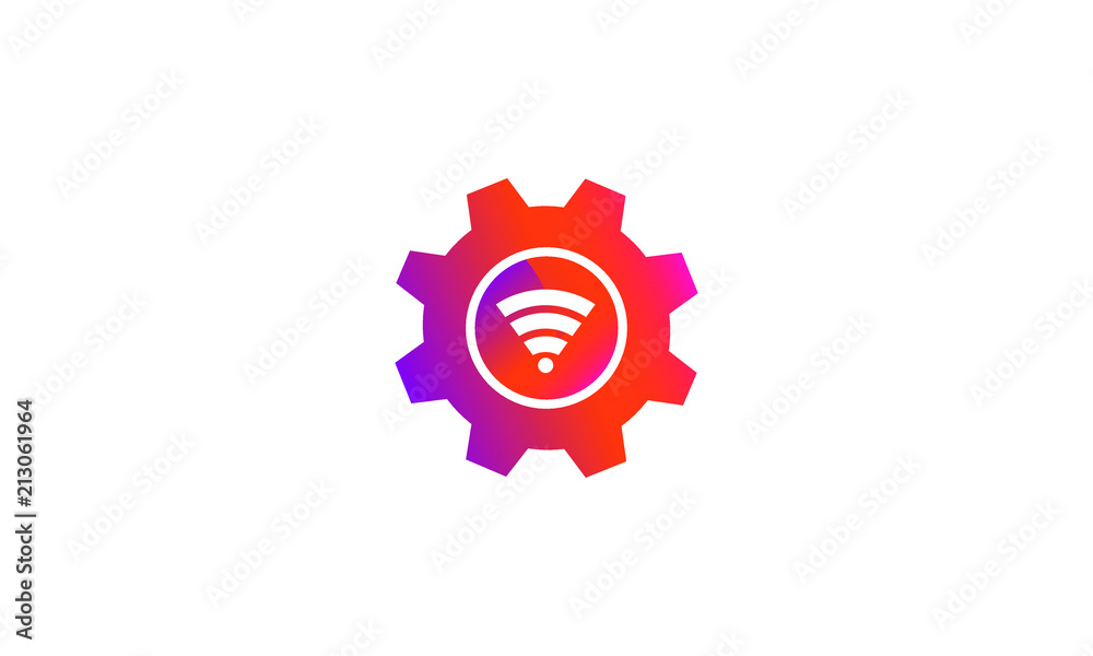 setting wifi connection button vector icon setting wifi connection button vector icon