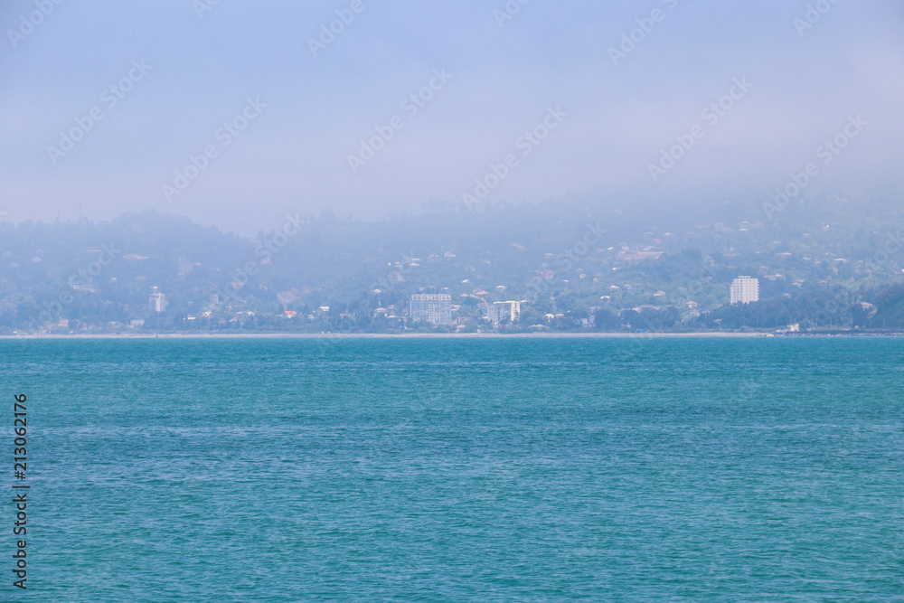 View of the Black sea coast in Batumi, Georgia