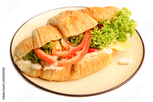 Croissant with vegetables