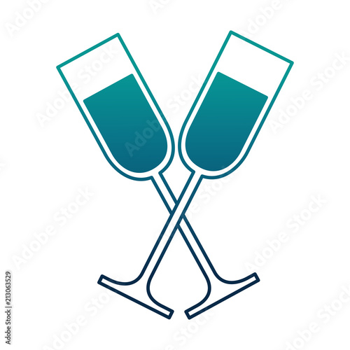 cup champagne crossed isolated icon