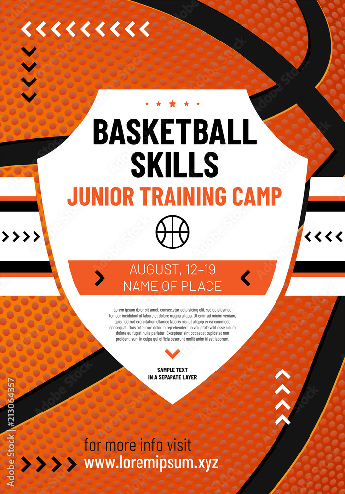 Naklejka premium Template for your basketball design with sample text