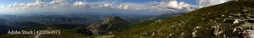 Fototapeta Naklejka Na Ścianę i Meble -  Panorama of Giewont peak on the background of Zakopane. Tatra Mountains. Poland.