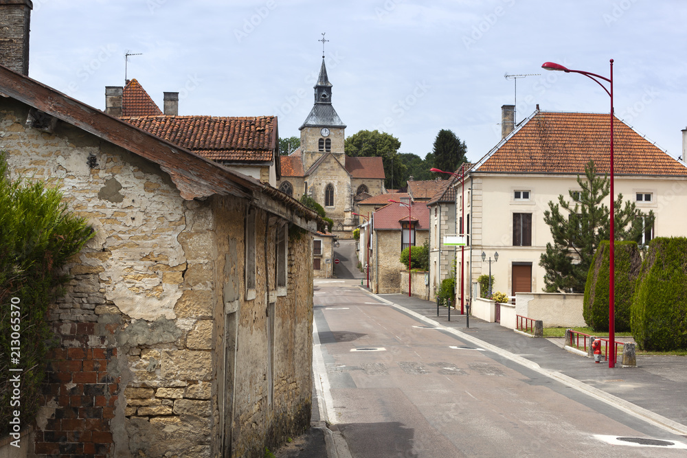Typical village street in France