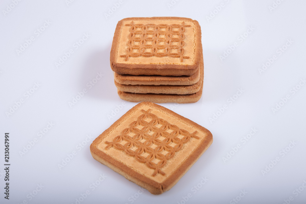 Several cookies isolated on white background Several cookies isolated on white background