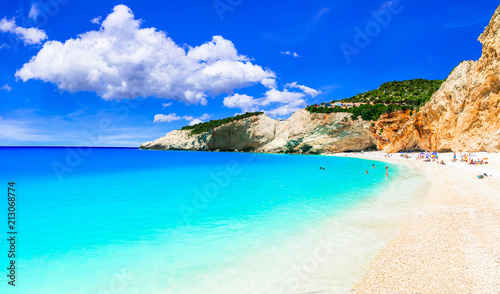 Unique nature and amazing beach Porto Katsiki in Lefkada . Ionian island of Greece © Freesurf