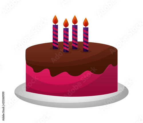 sweet cake with candles