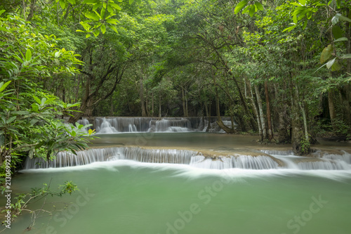 Beautiful waterfall In Kanchanaburi, Thailand