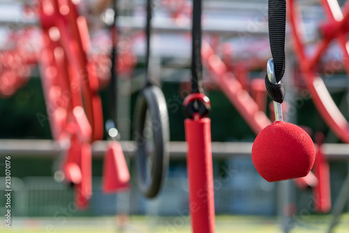 Fototapeta Obstacle course racing handle, grip of an obstacle
