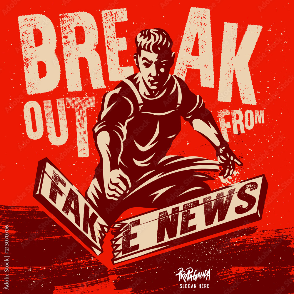 Fake News Illustration Motivational Quote Vector Poster Design Stock fake-news-illustration-motivational-quote-vector-poster-design-stock