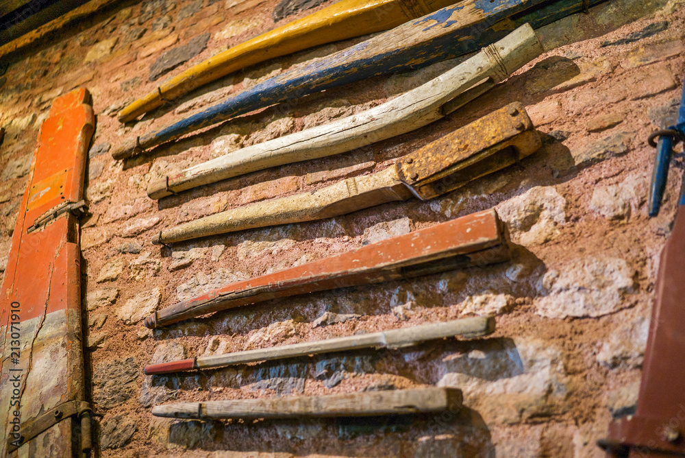 wooden boats on the store