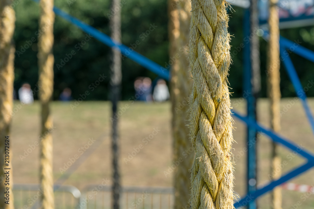Rope obstacle of an obstacle course race Rope obstacle of an obstacle course race