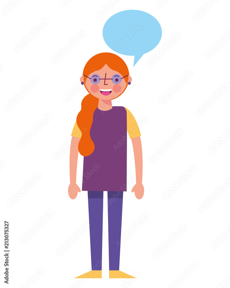 woman people character speech bubble woman people character speech bubble