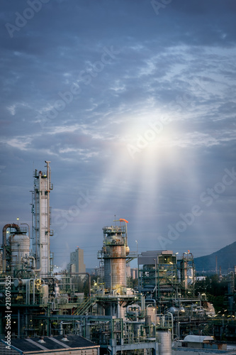 petrochemical industrial plant with cloudy