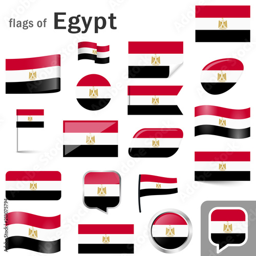 flags with country colors of Egypt