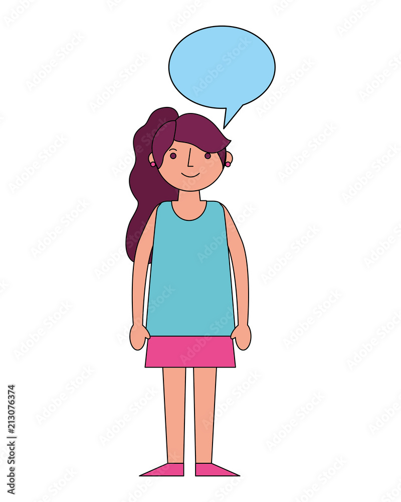 woman people character speech bubble woman people character speech bubble