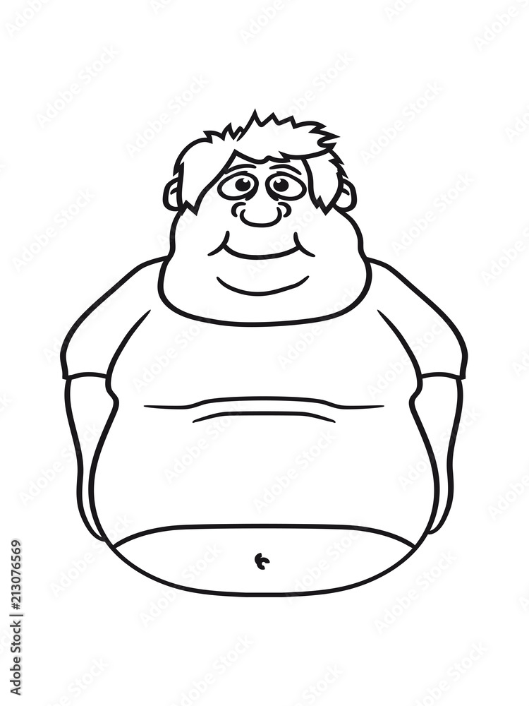kreis ball mann fett dick clipart comic cartoon lustig training abnehmen  ungesund diät essen hunger lecker fressen heißhunger rund groß Stock  Illustration | Adobe Stock