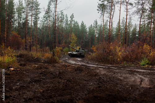 Ukraine Donbass military conflict armed forces and tanks to protect freedom and independence