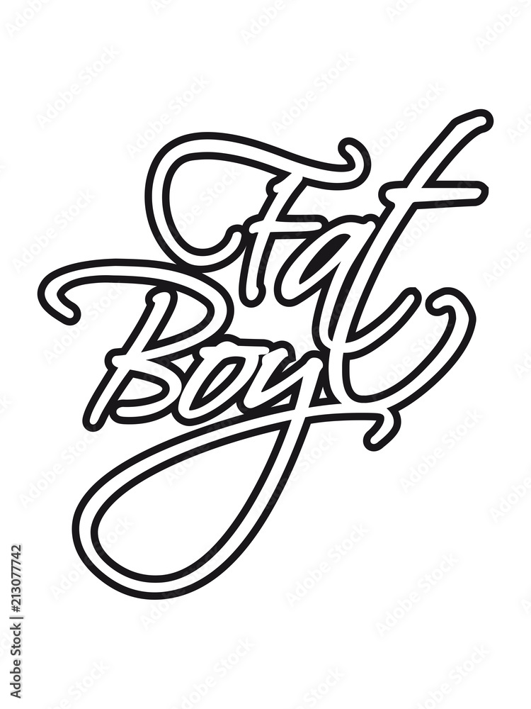 kontur tattoo fat boy spruch mann fett dick clipart comic cartoon