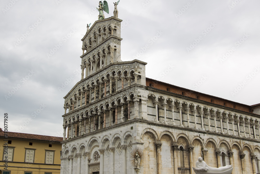 Front view of the San Michele church in the Italian city Lucca