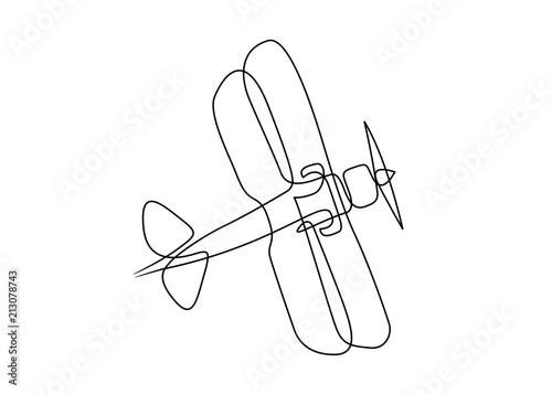 Continuous line drawing of jet plane
