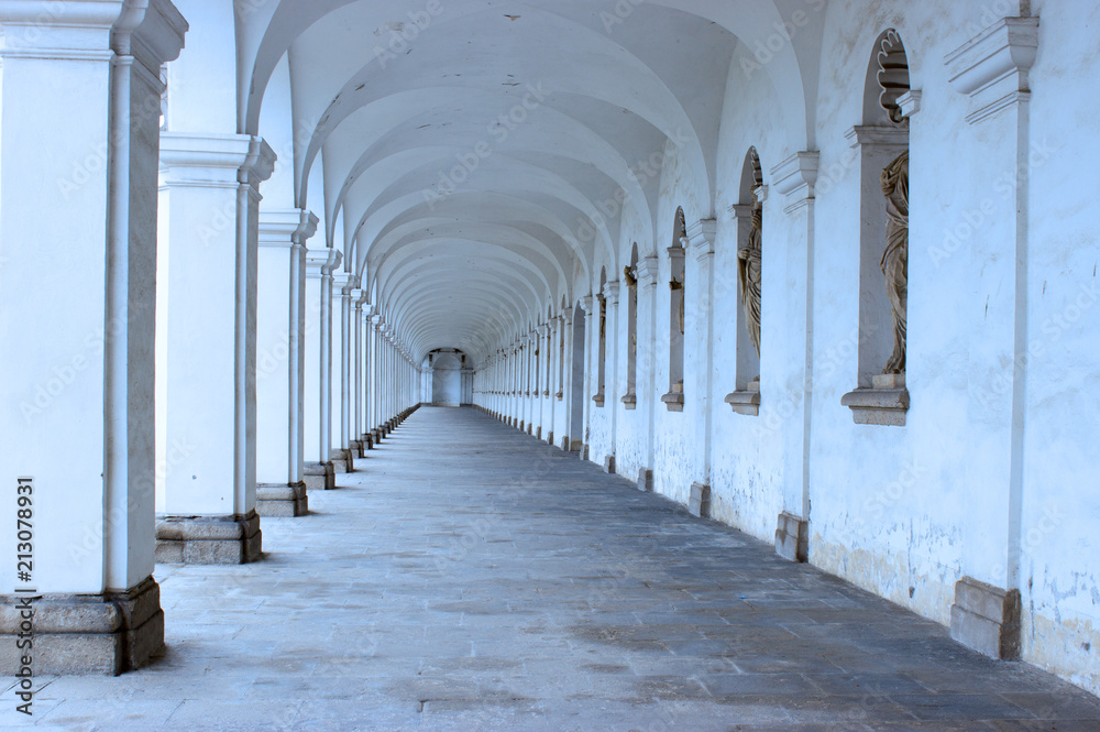 Arcade of colonnade in flower garden of Kromeriz 1