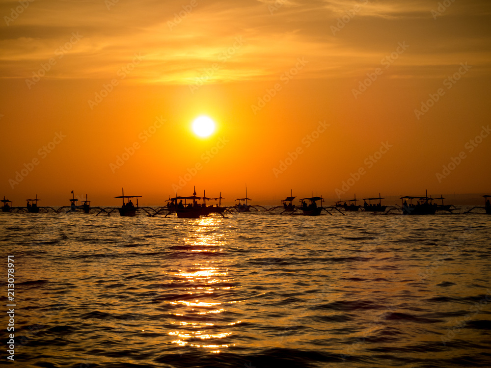 sunset fisherman