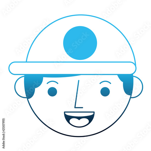 smiling man head with sport cap