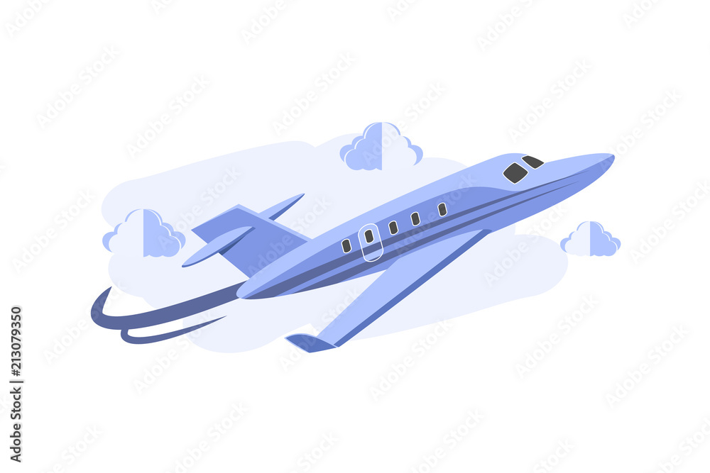 Cartoonist 3d Jet Plane Background illustration concept Design Vector