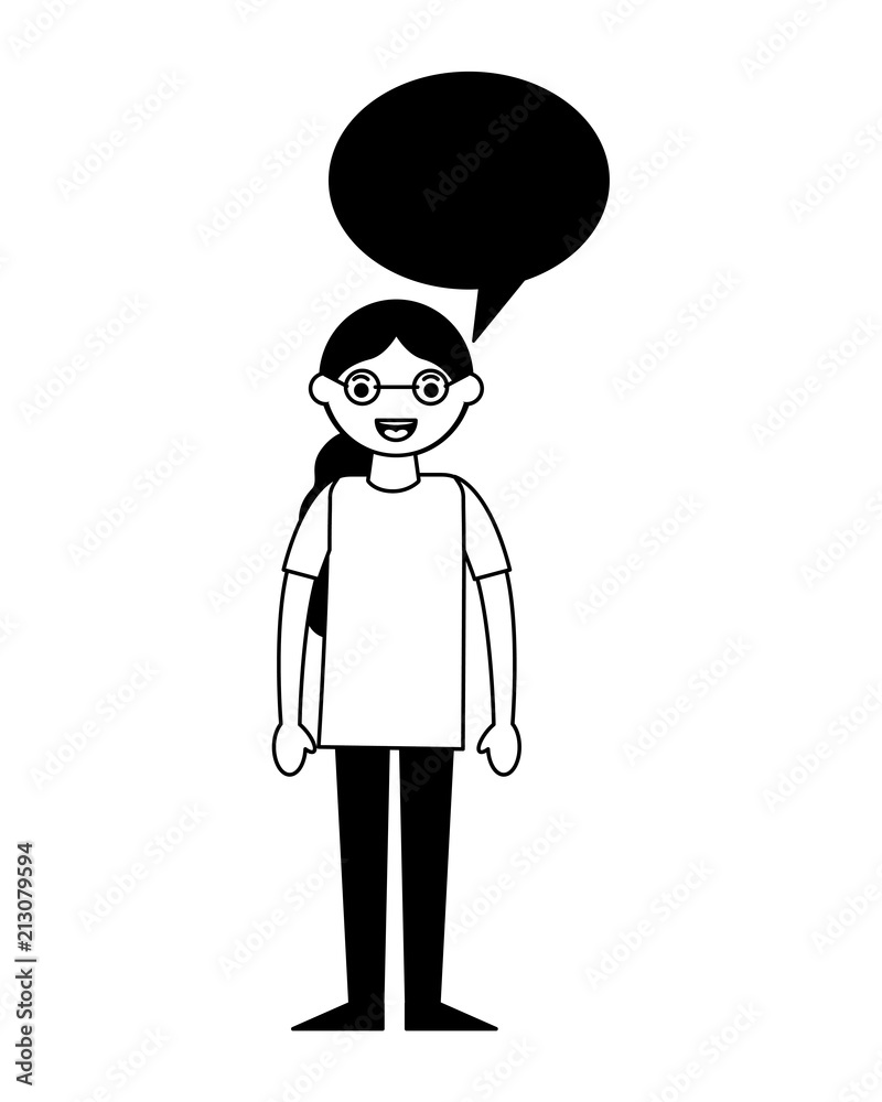 woman people character speech bubble woman people character speech bubble