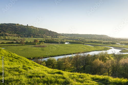 Looking out along the Towy Valley River Towy near Llandeilo Carmarthenshire Wales photo