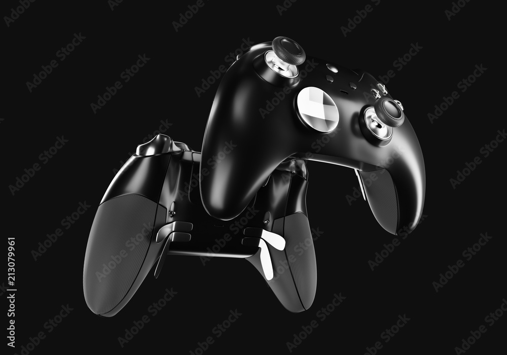 Game Controller isolated on black background. 3d rendering Game Controller isolated on black background. 3d rendering