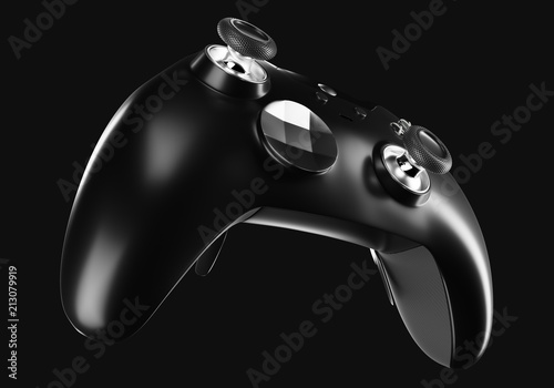 Game Controller isolated on black background. 3d rendering