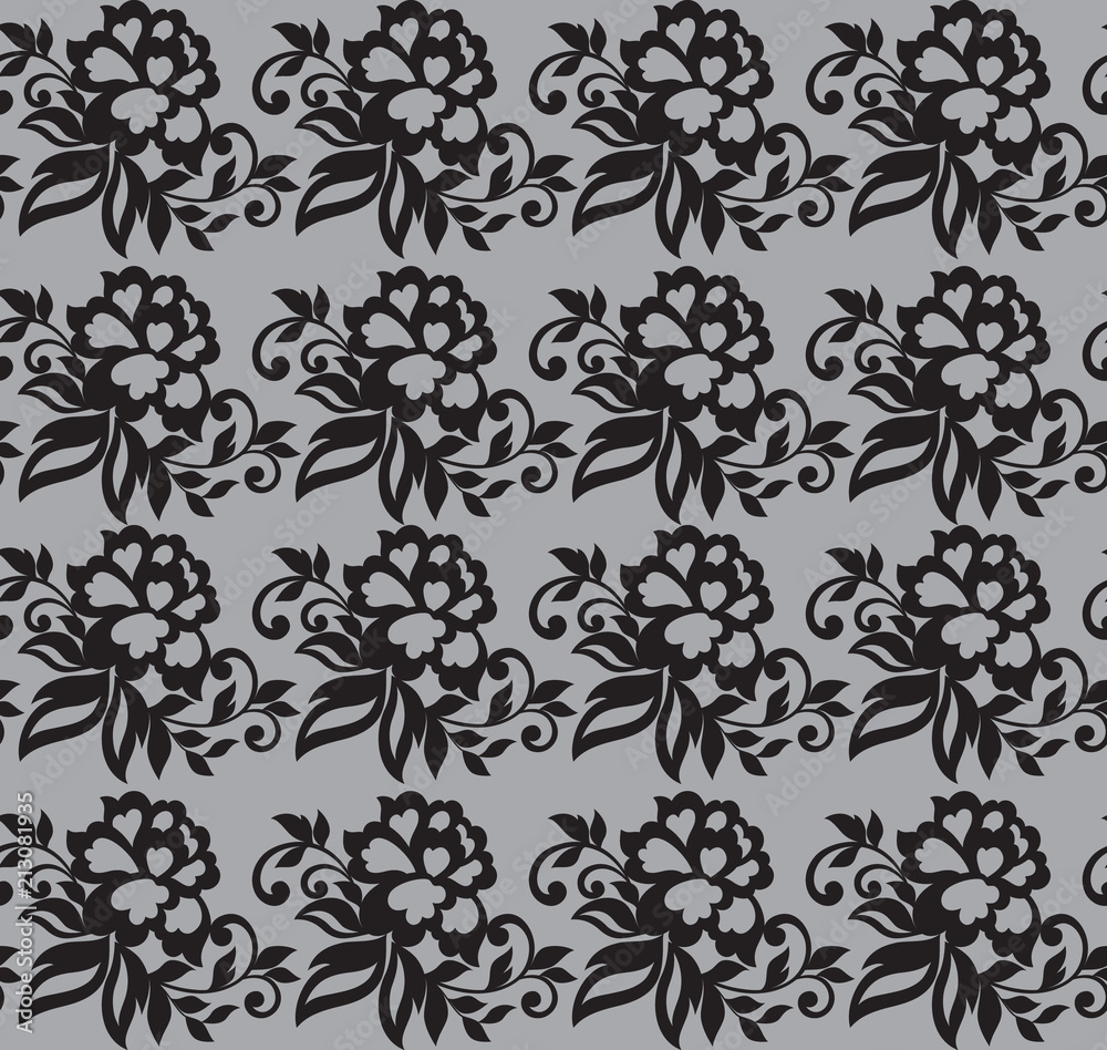 Vector Seamless lace flower ornament.