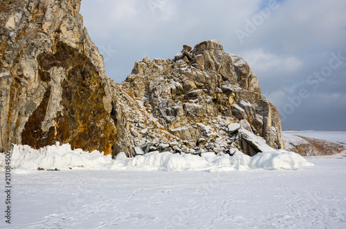 Cape Burkhan (Shaman Rock) on Olkhon Island at Baikal Lake photo