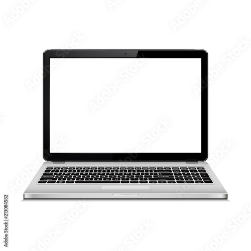 Isolated laptop with empty space on white background