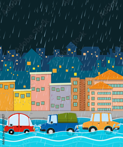 Stormy Night and Flood City