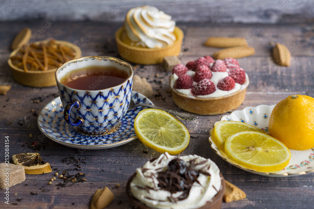 Cup of tea with cake Cup of tea with cake