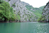 Matka Lake in Matka canyon. Tourist attraction near Skopje city, Macedonia.