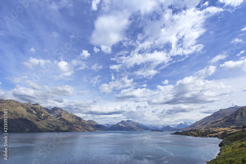 Beautiful view to the Lake Wakatipu, South Island, New Zealand