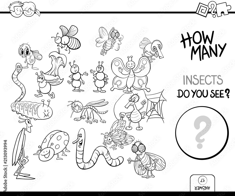 counting insects game coloring book counting insects game coloring book