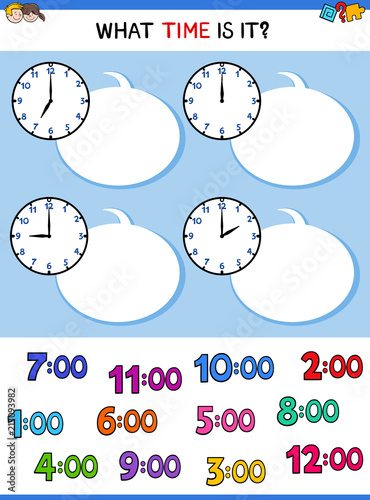 telling time clock face educational game