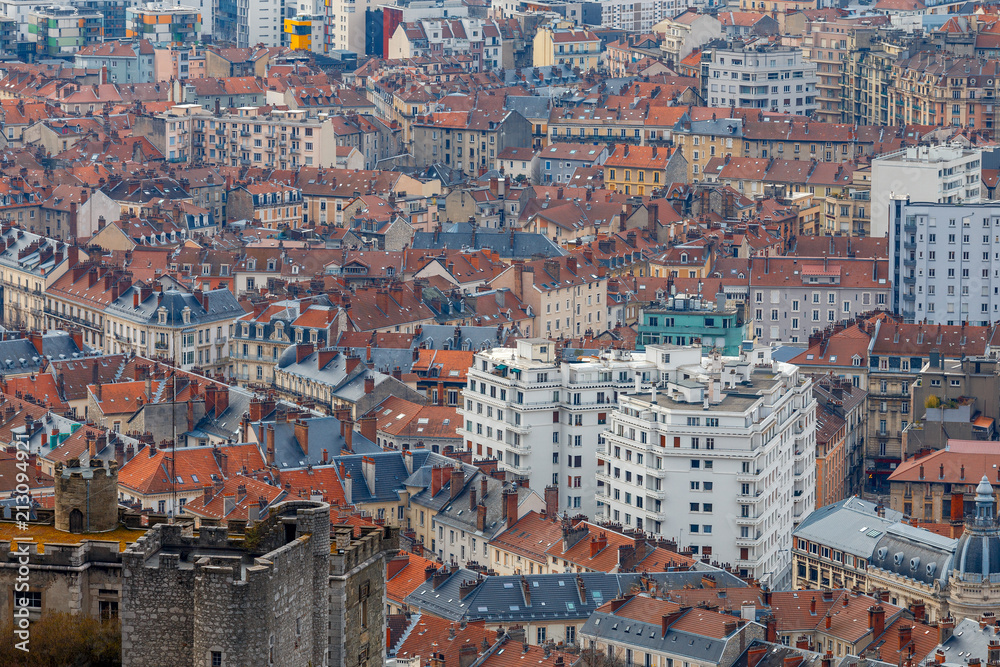 Fototapeta premium Grenoble. Aerial view of the city.