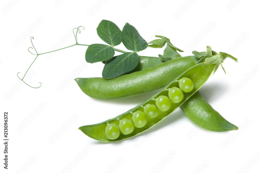 Green fresh peas isolated on white background Green fresh peas isolated on white background