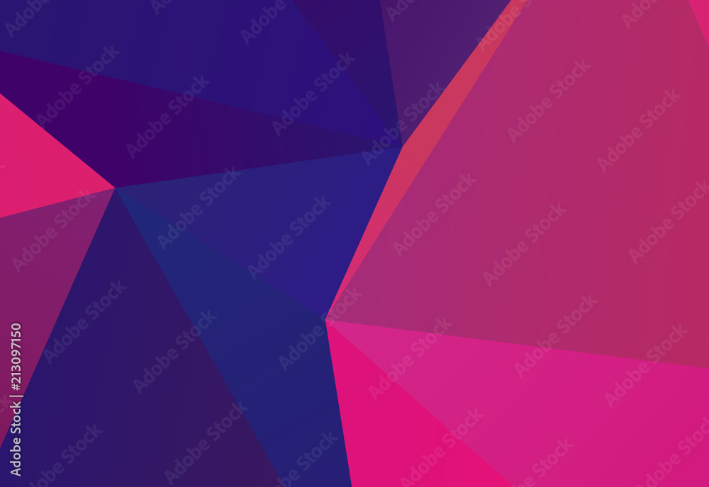 Obraz premium Bright ultraviolet geometric background with triangles of different shapes and scales. Triangulation pattern. 