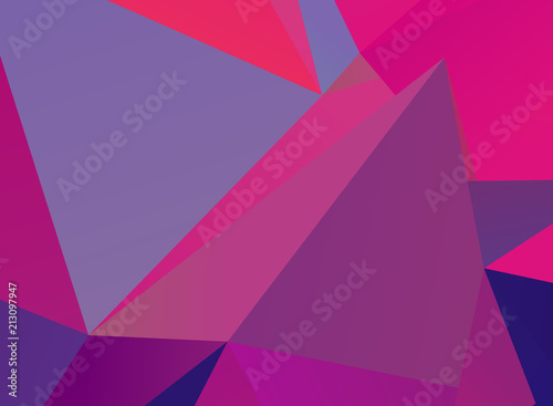 Bright ultraviolet geometric background with triangles of different shapes and scales. Triangulation pattern. 
