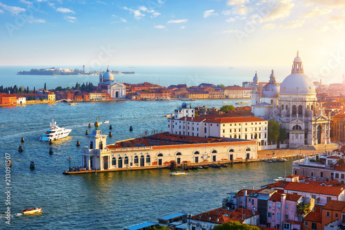 Venice Italy. Top view at Cathedral of Santa Maria della Salute © Yasonya