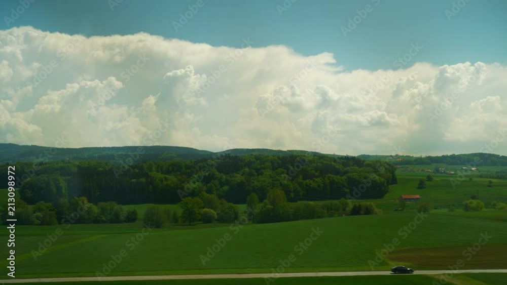 day time train side window pov panorama 4k switzerland

